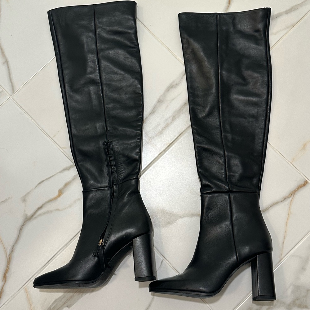 Zara Knee High Black Boots